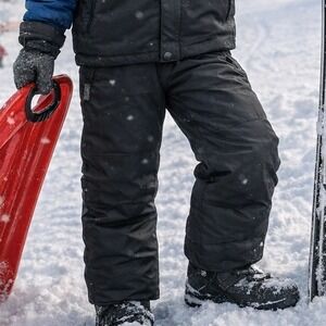 All In Motion Kids Black Snow Pants Water Wind Resistant M 8/10 Ski Sledding